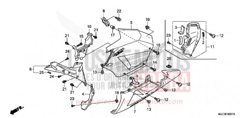 CARENAGE MILIEU/CAPOT INFERIEUR (G.) CBR600RAD de 2013